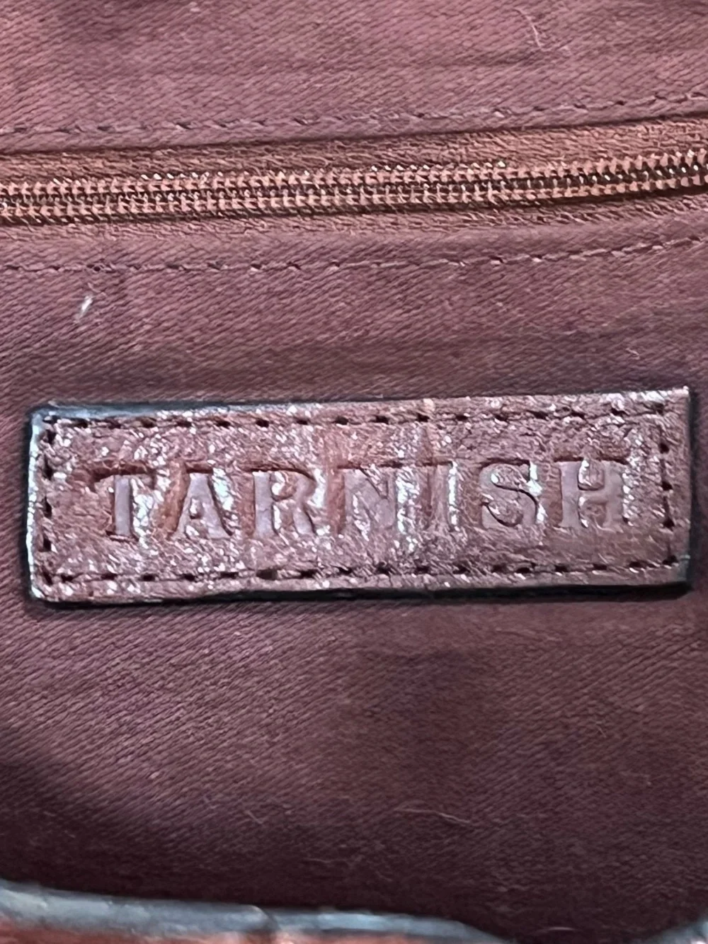 Tarnish Genuine Leather Brown Satchel Shoulder Bag 14x6x10